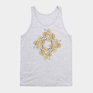 Dry Aspen Leaves in Squares Tank Top